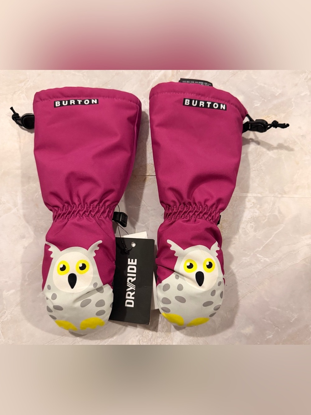 Burton Kids Fuchsia Owl Snow Mittens